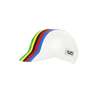 Santini UCI Rainbow Stripes Cycling Cap-White