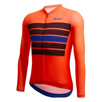 Santini Eco Sleek Bengal Long Sleeve Jersey-Orange