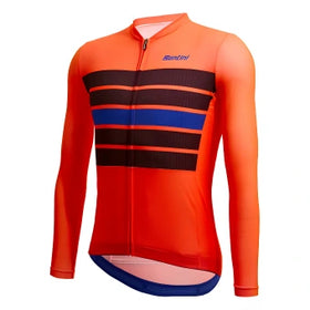 Santini Eco Sleek Bengal Long Sleeve Jersey-Orange