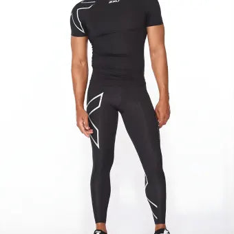 2XU MA6399a Core Compression Short Sleeve-Black/Silver-XS