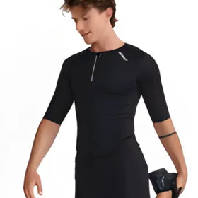2XU MT6662A Aero Tri Sleeved Men's Triathlon Top (Black/White)