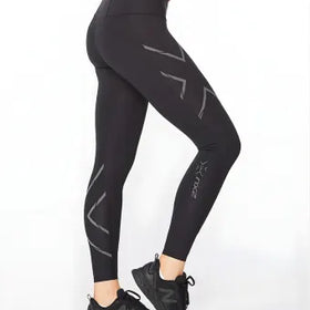 2XU Light Speed Mid-Rise Comp Tight-Black/ Black Reflective-L