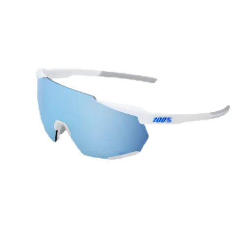 RACETRAP 3.0 - Matte White - HiPER Blue Multilayer Mirror Lens