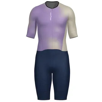 Santini Wmn Leaf Long Distance Trisuit (Short Sleeve)-Lilac