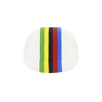 Santini UCI Rainbow Stripes Cycling Cap-White