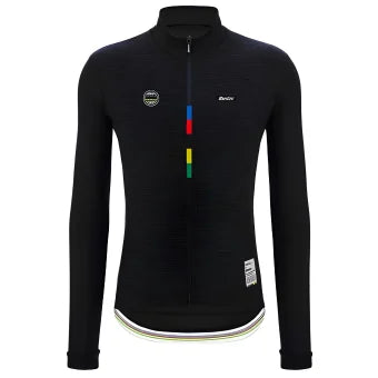 Santini UCI World Champion Mondo Long Sleeve Unisex Jersey-Black