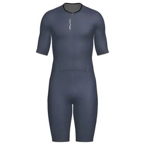 Santini Leaf Long Distance Trisuit (Short Sleeve)-Grey