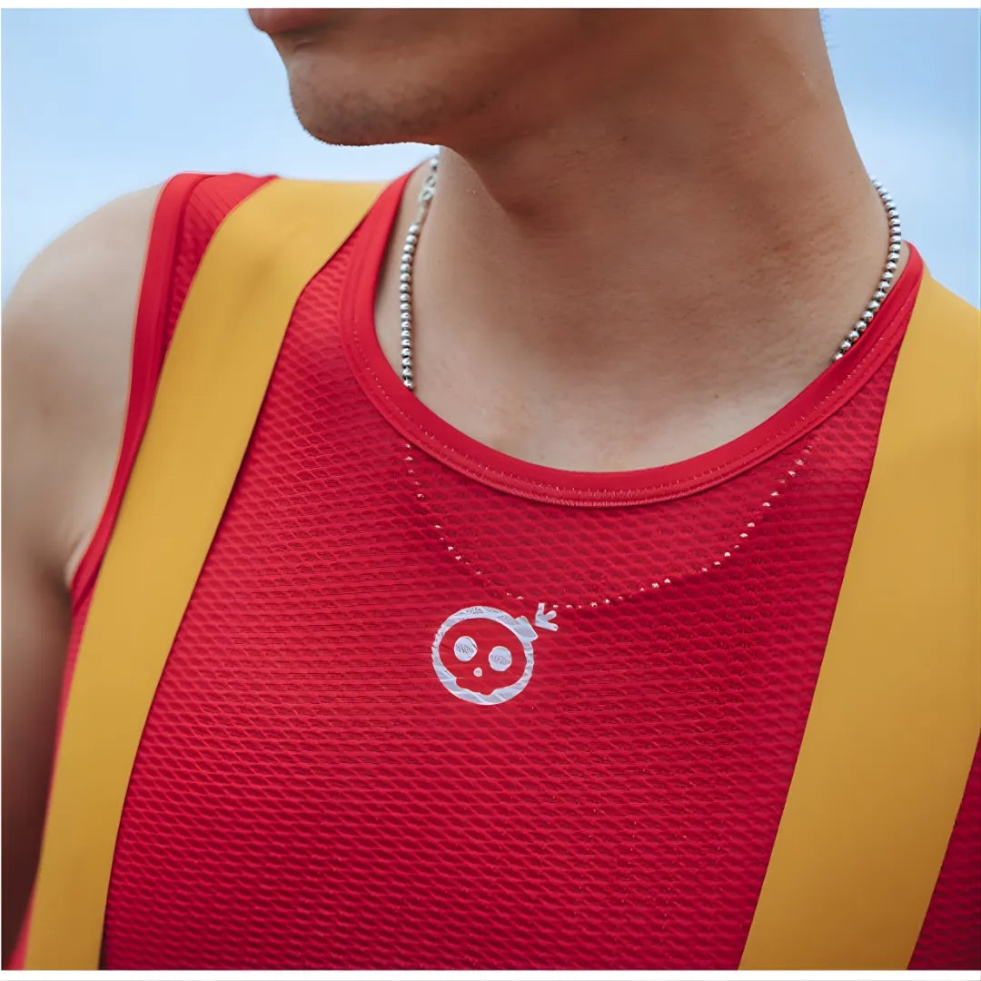 Skull Monton Wednesday Baselayer-Brick Red