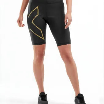 2XU MCS Run Shorts-M-Black/Gold Reflective