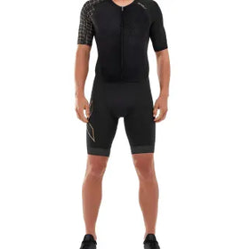 2XU Comp Full Zip Sleeved Trisuit-S-Black/Gold