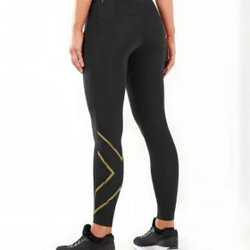 2XU MCS Run Compression Tights-XS-Black/Gold Reflective