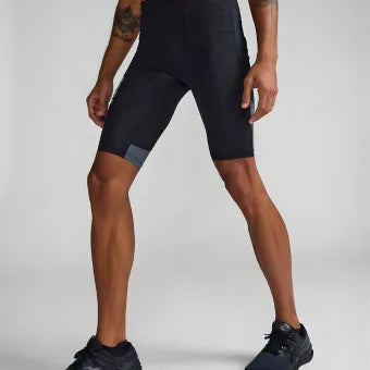 2XU MA7050b Light Speed React Comp Shorts-Black/White Reflective-S