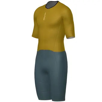 Santini Leaf Long Distance Trisuit (Short Sleeve)-Ochre