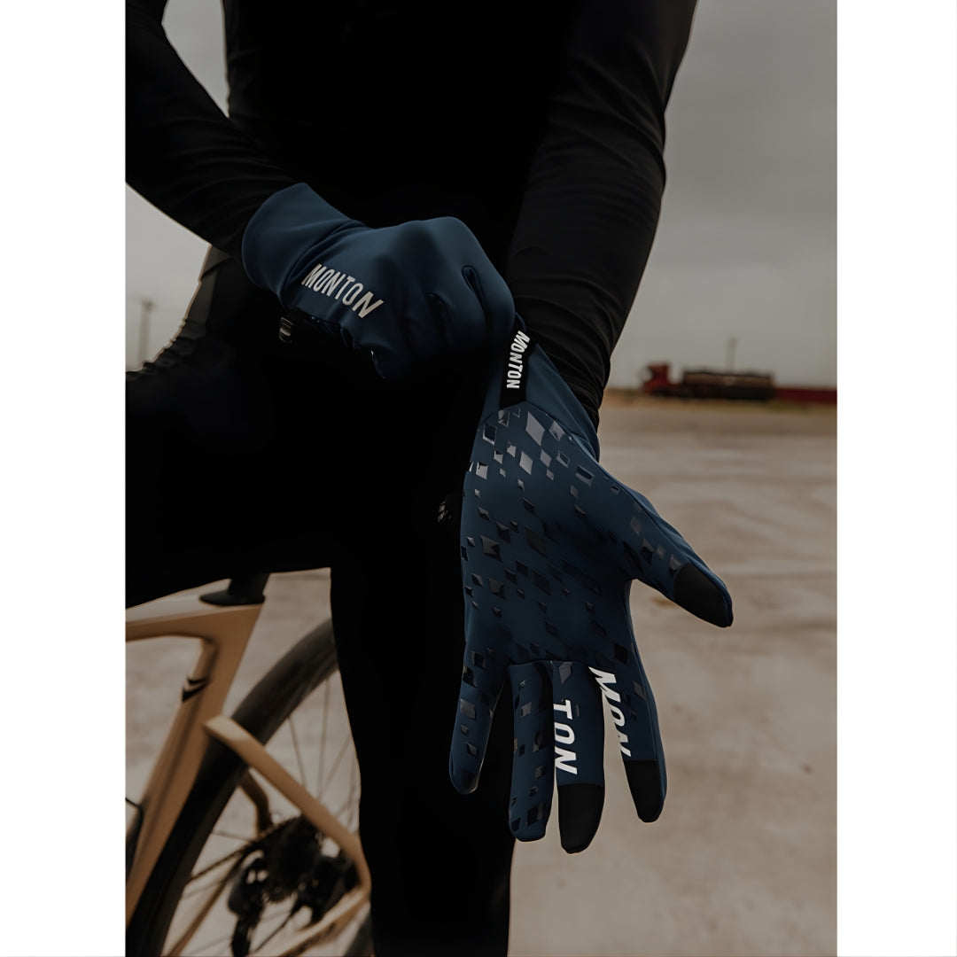 Monton Majin Winter Long Gloves-Rhino Blue