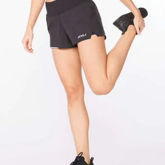 2XU Aero 2-in-1 3Inch Shorts-M-Black/Silver Reflective