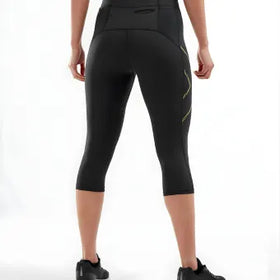 2XU MCS Run Compression 3/4 Tights-L-Black/Gold Reflective