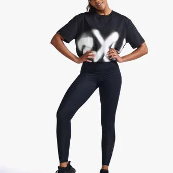2XU WR6994A Form Crop Tee-Black/White-S