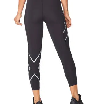 WA4174b Core Compression 7/8 Tights-Black/Silver-XS