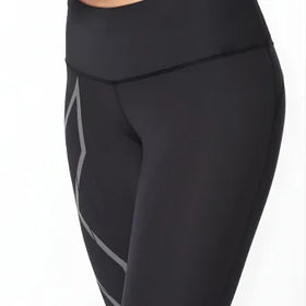 2XU Light Speed Mid-Rise Comp Tight-Black/ Black Reflective-L