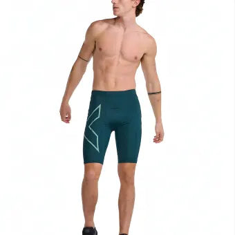 2XU MA5331b Light Speed Compression Shorts-Pine/Raft Reflective-S