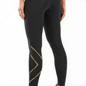 2XU MCS Run Compression Tights-XS-Black/Gold Reflective