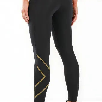 2XU MCS Run Compression Tights-XS-Black/Gold Reflective