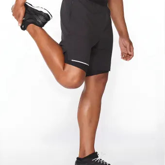 2XU Aero 2-in-1 7 Inch Shorts-L-Black/Silver Reflective