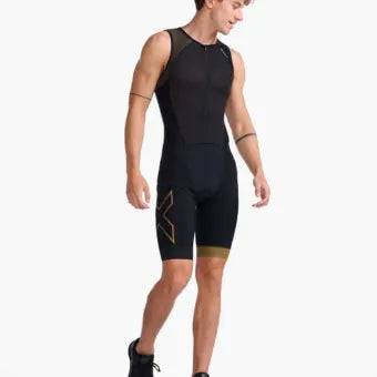 2XU Light Speed Front Zip Trisuit-S-Black/Gold