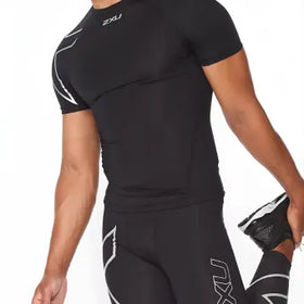 2XU MA6399a Core Compression Short Sleeve-Black/Silver-S