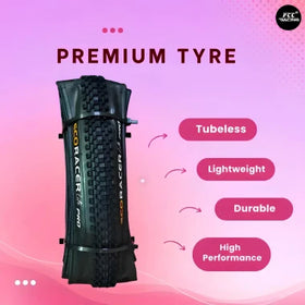 EcoRacer Lite Pro 700C Hybrid Bicycle Tyre, Foldable Tubeless Ready