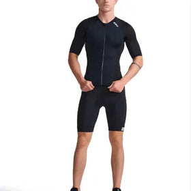 2XU Aero Tri.Sleeved Top-Black/White-L