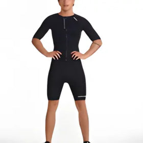 2XU MT6662A Aero Tri Sleeved Men's Triathlon Top (Black/White)