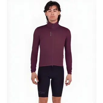 Santini Magic Unisex Packable Waterproof Jacket-Burgundy