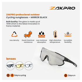 ZAKPRO Professional Outdoor Sports Cycling Sunglasses – Black