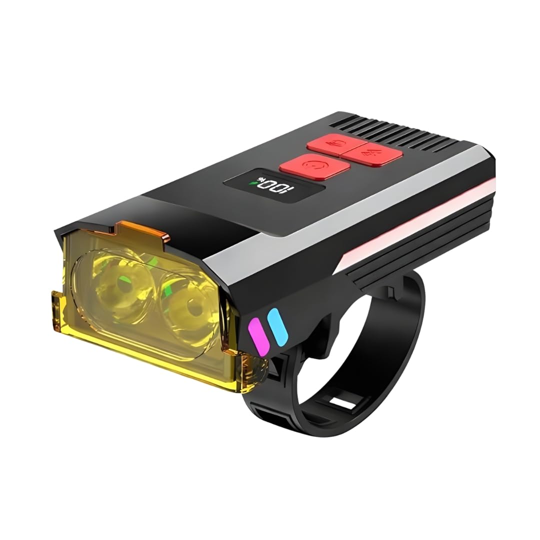 Bicycle Rechargeable Headlight with 120dB Horn