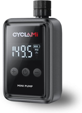 Electric Bike Pump – CYCLAMI Mini 150 PSI Air Compressor with Digital Pressure Gauge
