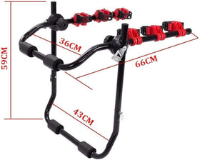 Multifunctional Car Bicycle Rack for 3 Bicycles, Aluminum, Black