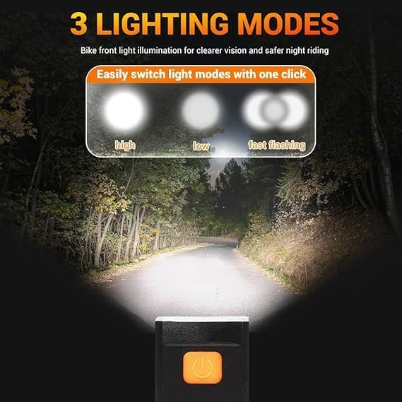 Super Bright USB Rechargeable LED Front Bicycles Light – Type-C
