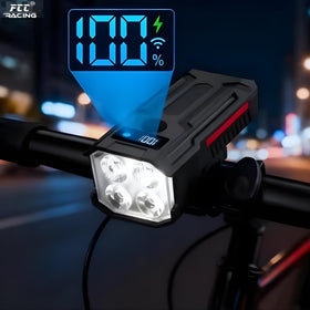 Solar Powered Rechargeable Bicycle Front Light with Horn