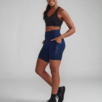 2XU WA6907b Form Stash Hi-Rise Bike Short-Midnight/Midnight-XS