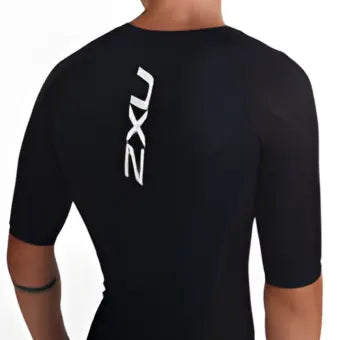 2XU MT6662A Aero Tri Sleeved Men's Triathlon Top (Black/White)