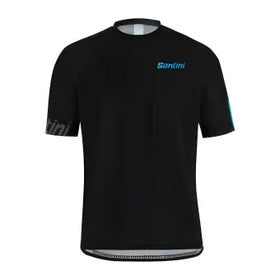 Santini MTB Sasso Jersey-Black/Turquoise