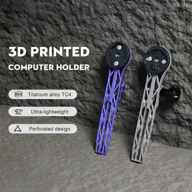 TOSEEK 3D Printed Titanium Alloy Bike Computer Mount – Blue/Purple