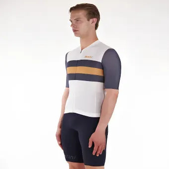 Santini Eco Sleek Bengal Jersey-White/Orange