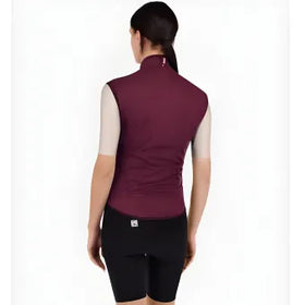 Santini Magic Unisex Packable Waterproof Vest-Burgundy