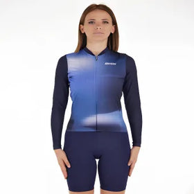 Santini Ombra Eco Sleek Long Sleeve Unisex Jersey-Blue