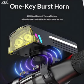 Bicycle Rechargeable Headlight with 120dB Horn