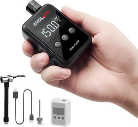 Electric Bike Pump – CYCLAMI Mini 150 PSI Air Compressor with Digital Pressure Gauge