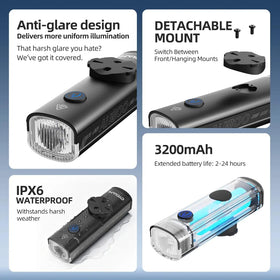 Cyclami 1800 Lumen USB Rechargeable Bicycle Front Light