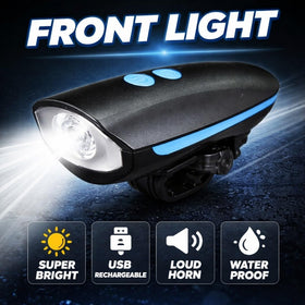 Bicycle Front Light with Electric Horn 250LM
